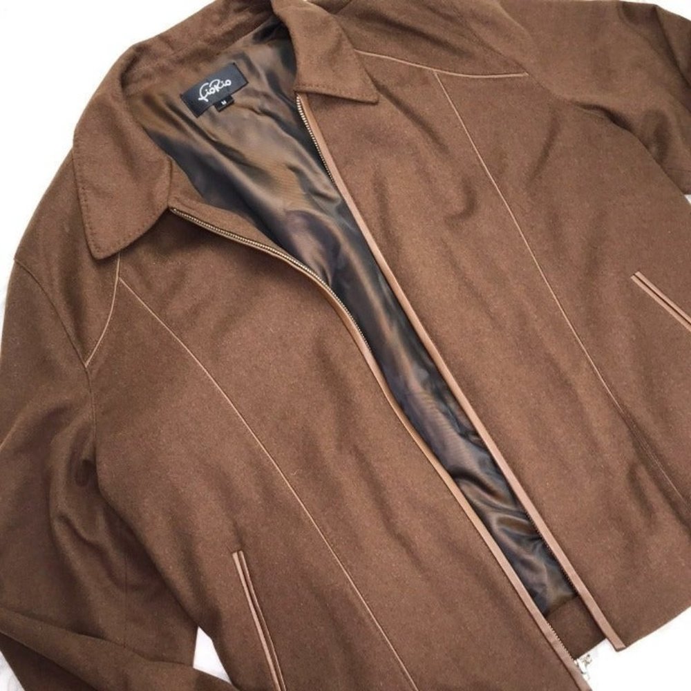 Fiorio Brown Wool Coat Mens Medium